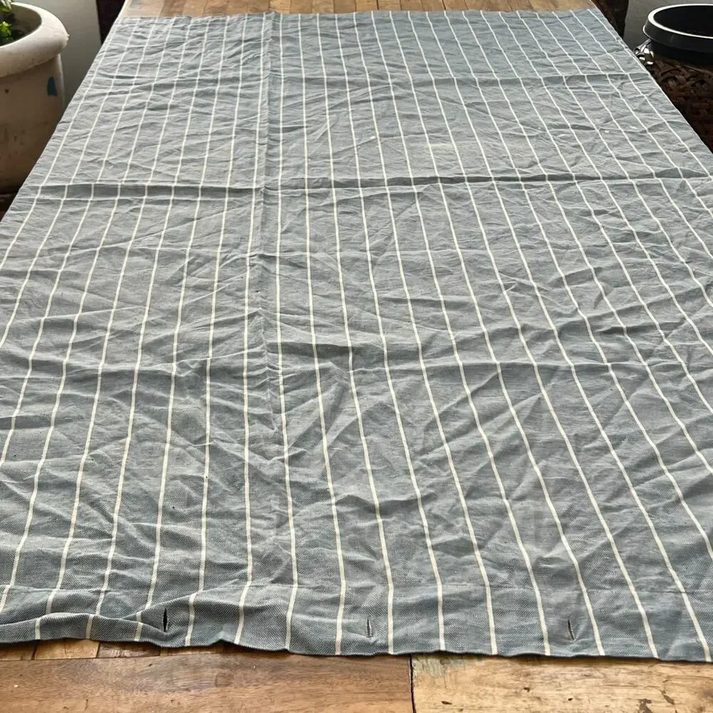 Pottery Barn Linen Shower Curtain Grey Stripe 72